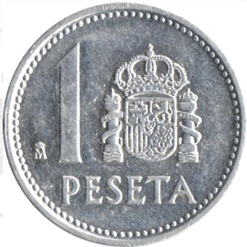 1984 Spain 1 Peseta Spanish Circulated Condition VAT Receipt Given