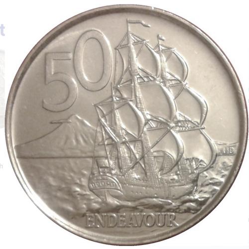 2006 New Zealand 50 Cents HMS Endeavour Circulated Condition VAT Receipt Given