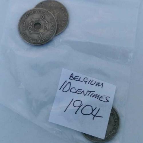1904 Belgium 10 Centimes Circulated Condition VAT Receipt Given