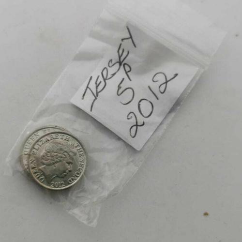 Jersey 2012 5p Five Pence Channel Islands Circulated VAT Receipt Given