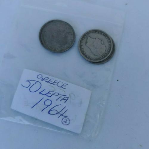 Greece 50 Lepta 1964 Circulated Condition VAT Receipt Given