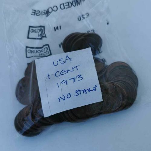 1973 USA 1 Cent No Stamp One Cent Circulated Condition VAT Receipt Given