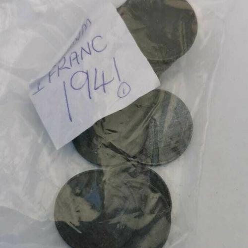 1941 Belgium 1 Franc Circulated Condition VAT Receipt Given