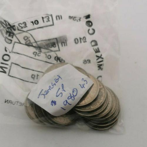 Jersey 1980 5p Five Pence Channel Islands Circulated VAT Receipt Given