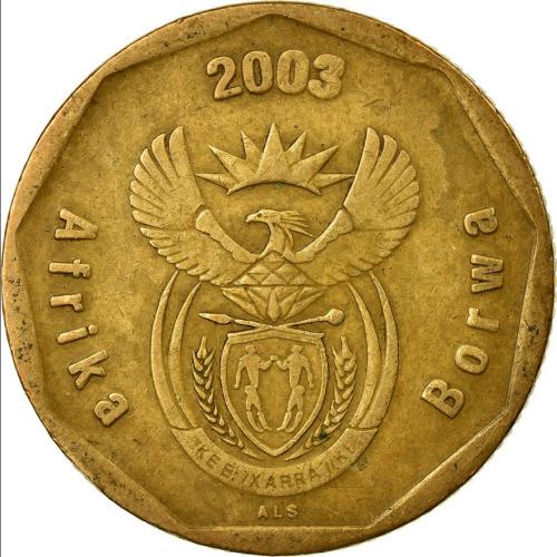 South Africa 50 Cents 2003 Circulated Condition VAT Receipt Given