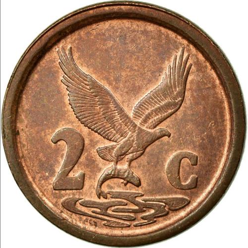 South Africa 2 Cents 1994 South African Eagle Circulated Condition