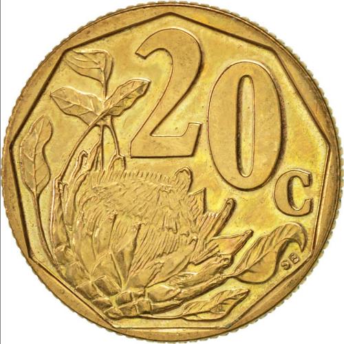 South Africa 20 Cents 2004 Circulated Condition VAT Receipt Given