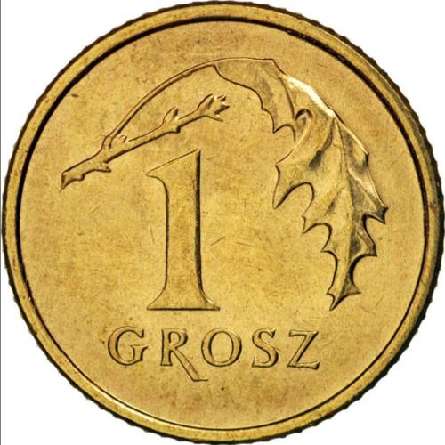 1992 Poland 1 Grosz Polska Oak Leaf Europe Polish Circulated Condition