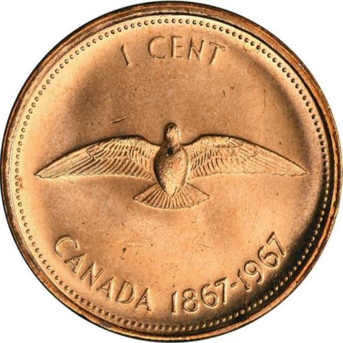 Canada 1 Cent 1967 Canadian One Cent Circulated Coin