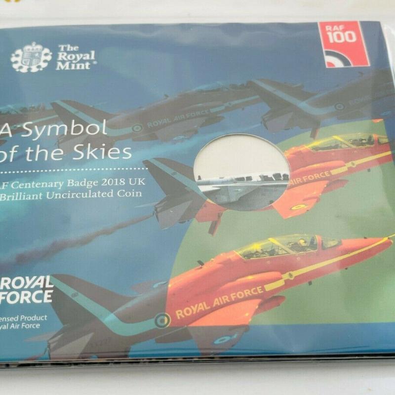 Royal Mint 2018 RAF Centenary Badge £2 Coin Empty Package 