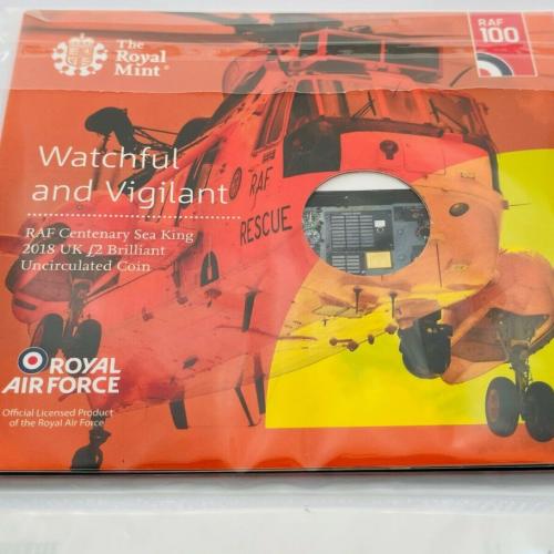 Royal Mint 2018 RAF Sea King £2 Coin Empty Package