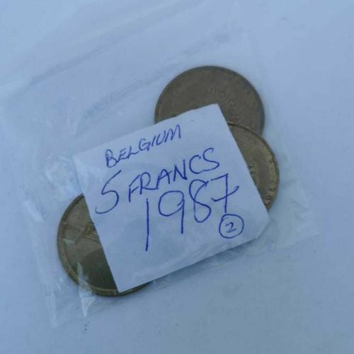1987 Belgium 5 Francs Circulated Condition VAT Receipt Given