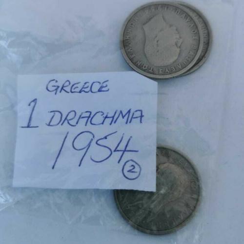Greece 1 Drachma 1954 Circulated Condition VAT Receipt Given