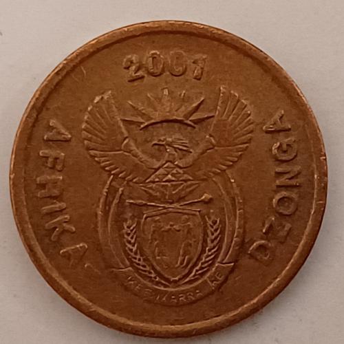 South Africa 5 Cents 2001 South African Standing Blue Crane Circulated Condition