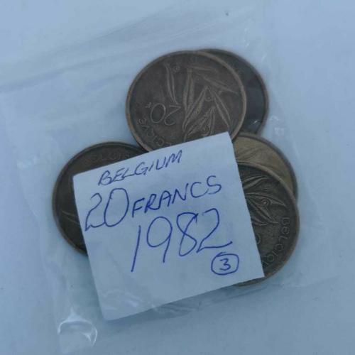 1982 Belgium 20 Francs Circulated Condition VAT Receipt Given