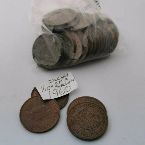 Jersey 1960 1/12th Shilling QE 2nd Channel Islands Circulated VAT Receipt Given