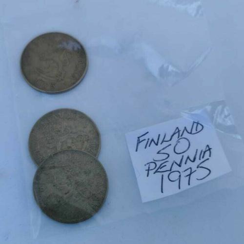 Finland 50 Pennia Fifty 1975 Circulated Condition VAT Receipt Given