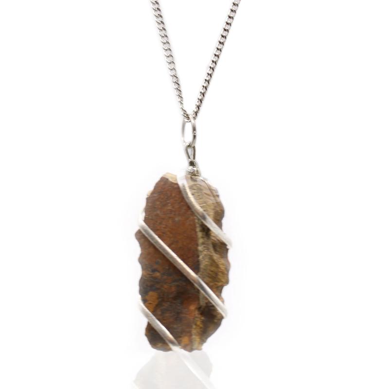 Cascade Wrapped Gemstone Necklace- Rough Tigers Eye