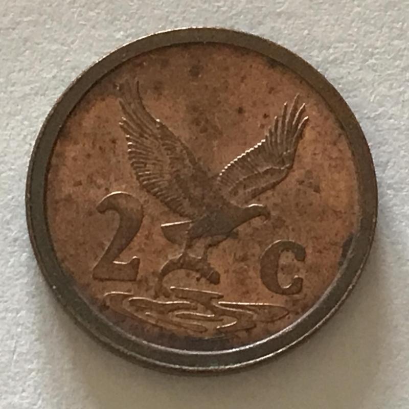 1991 Africa Two Cent 2c African Afrikan Fish Eagle Afrika