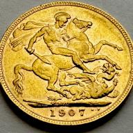 1907 King Edward VII Full Sovereign - Perth