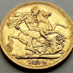 1899 Melbourne Victoria Veiled Head Full Sovereign