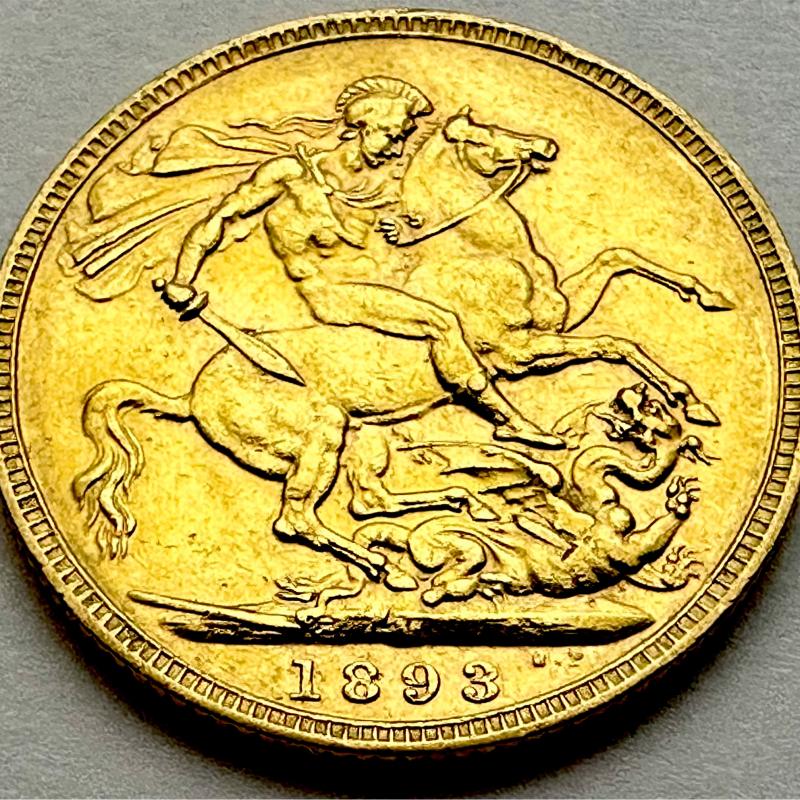 1893 Melbourne Victoria Veiled Head Full Sovereign