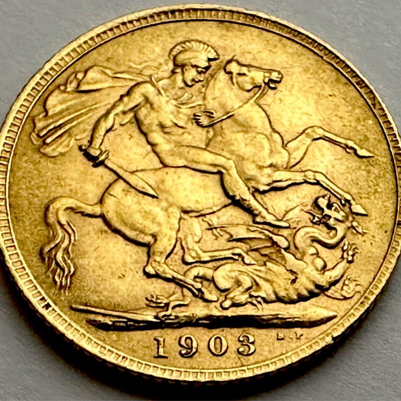 1903 King Edward VII Full Sovereign - Almost Uncirculated