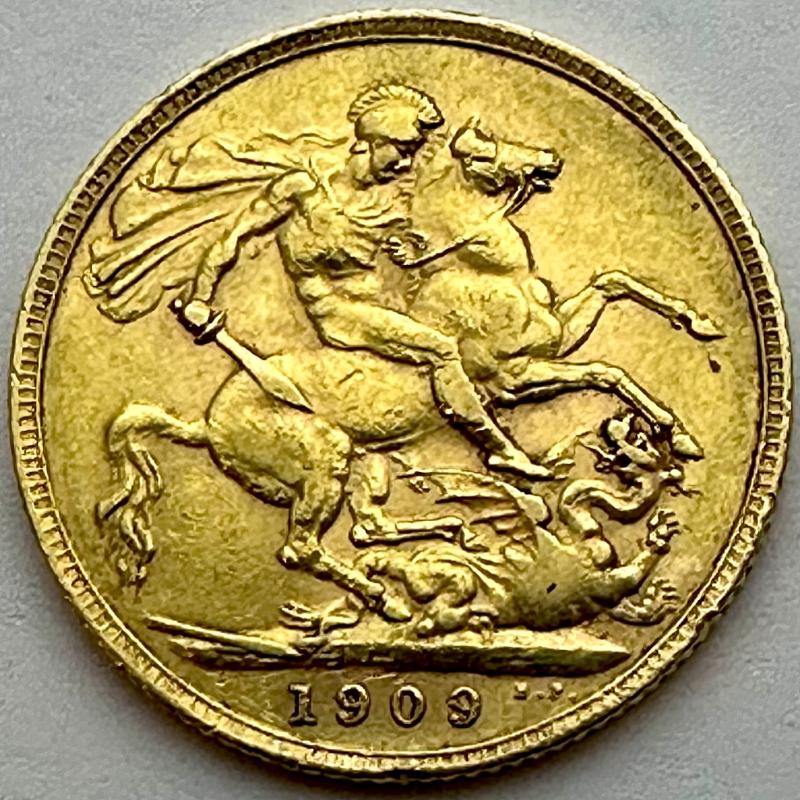 1909 King Edward VII Gold Full Sovereign