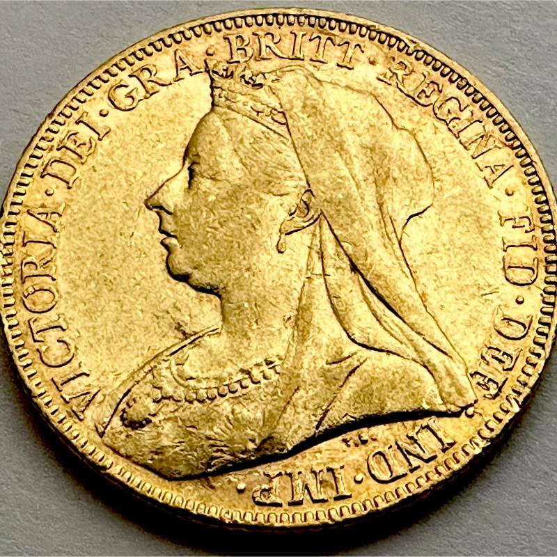 1899 Melbourne Victoria Veiled Head Full Sovereign