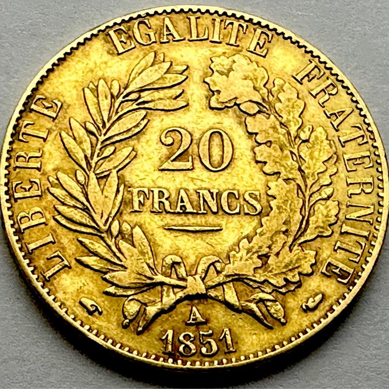 1851 Gold 20 Francs