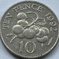 Guernsey 1992 Ten Pence 10p Coins Tomato Plant Bailiwick Of Guernsey