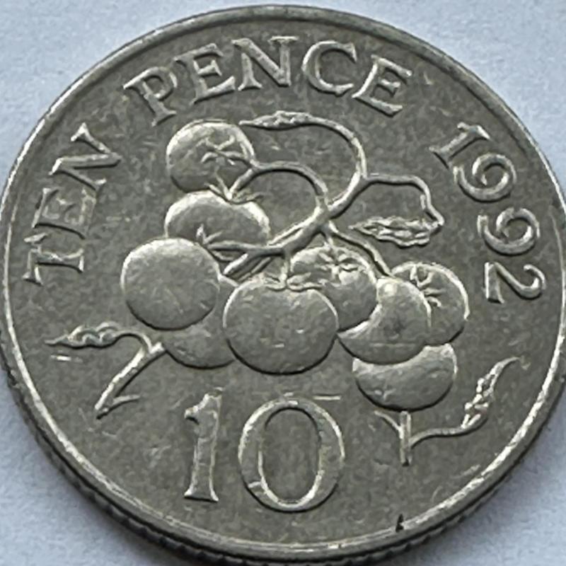 Guernsey 1992 Ten Pence 10p Coins Tomato Plant Bailiwick Of Guernsey