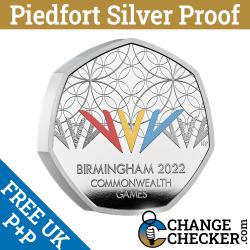 Piedfort Silver Proof Birmingham Commonwealth Games 50p 2022 Coin 925 *IN STOCK*