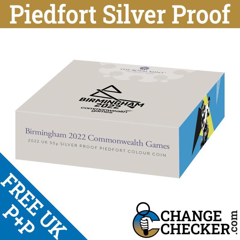 Piedfort Silver Proof Birmingham Commonwealth Games 50p 2022 Coin 925 *IN STOCK*