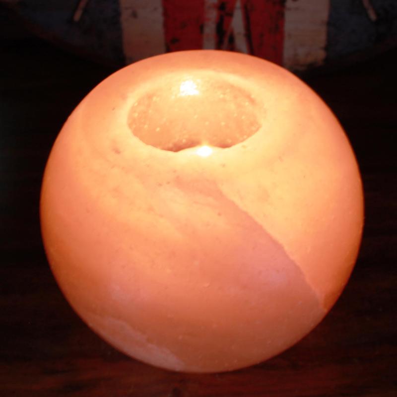 Himalayan Salt Candle Holder - Round