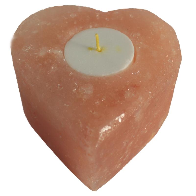 Himalayan Salt Candle Holder - Medium Heart