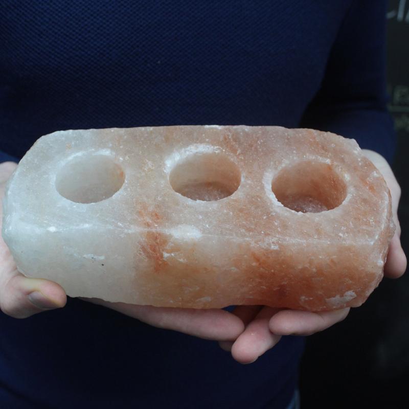 Himalayan Salt Candle Holder - 3 Holes