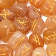 Rune Stones Set in Pouch-Yellow Aventurine (incl p&p)