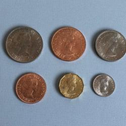 1966 Royal Mint Uncirculated Half Crown, Florin, Sixpence, Threepence, Penny