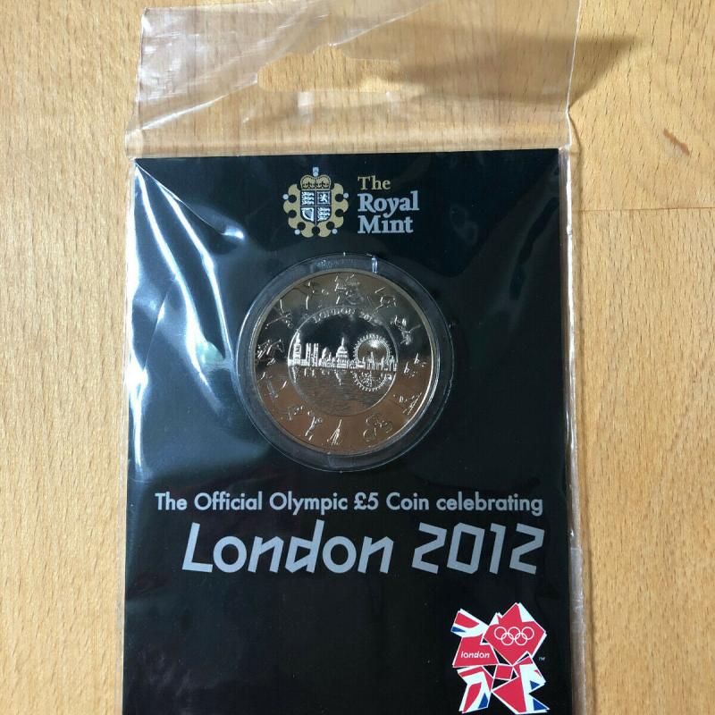 2012 Official London Olympics £5 coin - Royal Mint - Sealed in bag