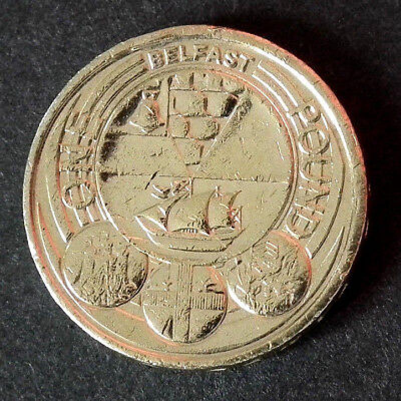 2010 Belfast £1 Pound Coin **RARE** Old Shape CIRCULATED Condition