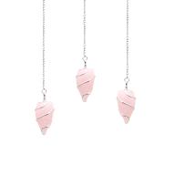 Raw Gemstone Pendulum - Rose Quartz