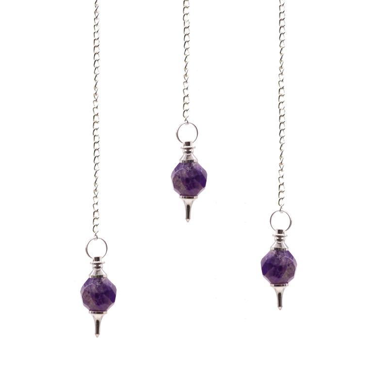 Faceted Gemstone Pendulum -Amethyst