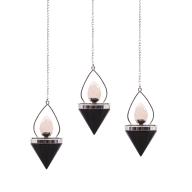 Gemstone Lantern of Life Pendulum-Black Agate and Rose Quartz