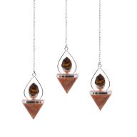 Gemstone Lantern of Life Pendulum-Sunstone and Tigers Eye