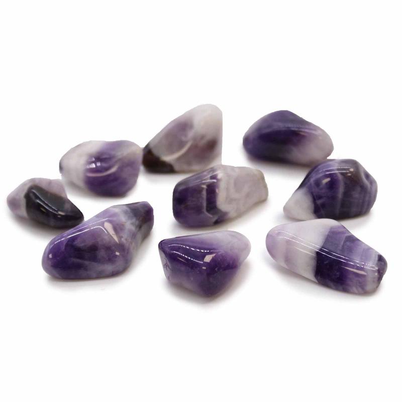 Amethyst Banded-24 Tumblestones (M/L-Grade B)