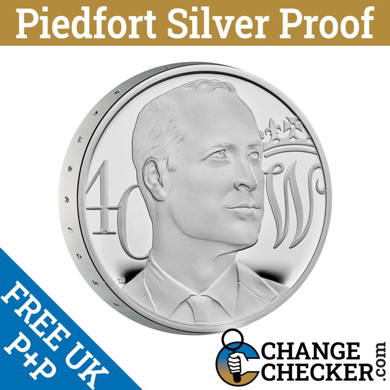 Piedfort Silver Proof 40th Birthday of Prince William 2022 £5 Five Pounds Coin