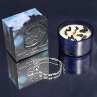 Zodiac Crystal Candle with Gemstone Bracelet-Cancer (incl p&p)