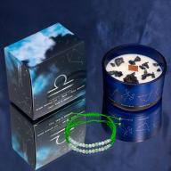 Zodiac Crystal Candle with Gemstone Bracelet-Libra (incl p&p)